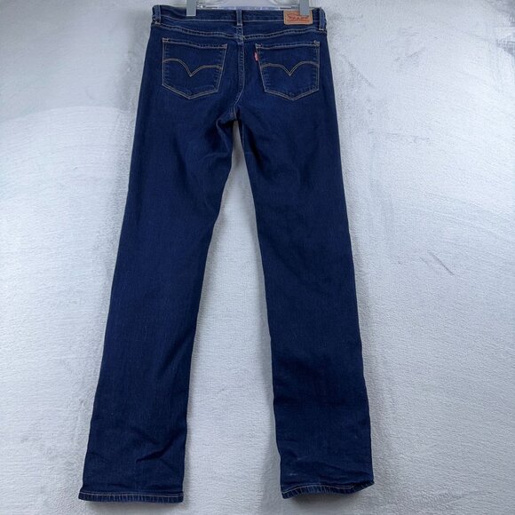 Levi's 314 Shaping Straight Jeans Denim Stretch Mid Rise Women Dark Blue Size 28 - Picture 2 of 12